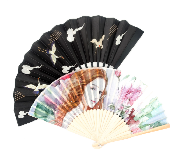 Custom Bamboo Hand Fans Wedding Event Promotional