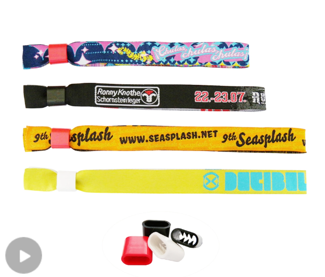 Custom Printed Woven Wristband Corporate Exhibition Promotion