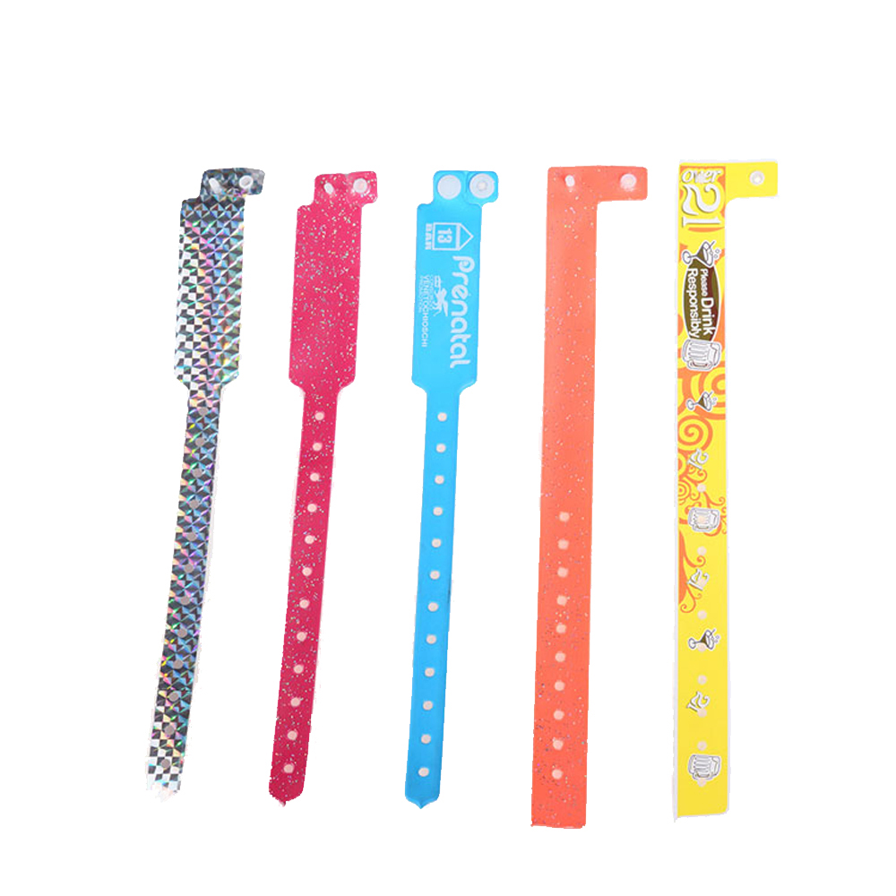 Custom Waterproof PVC Wristband With Adjustable Snap Button